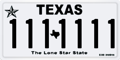 TX license plate 1111111