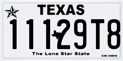 TX license plate 11129T8