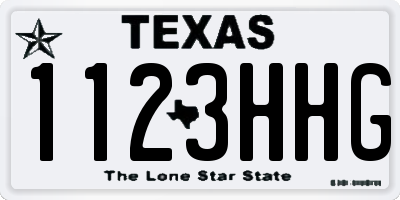 TX license plate 1123HHG