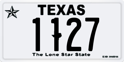 TX license plate 1127