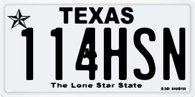 TX license plate 114HSN