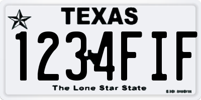 TX license plate 1234FIF