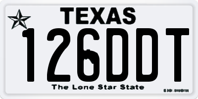 TX license plate 126DDT