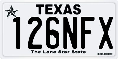 TX license plate 126NFX