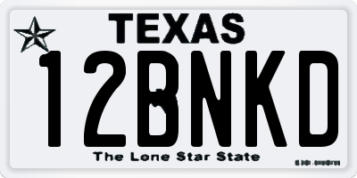 TX license plate 12BNKD