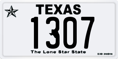 TX license plate 1307