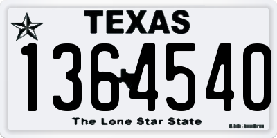 TX license plate 1364540