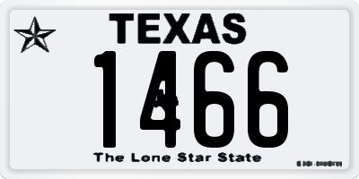 TX license plate 1466