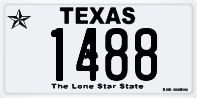 TX license plate 1488