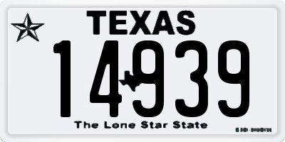 TX license plate 14939