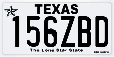 TX license plate 156ZBD