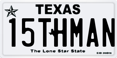 TX license plate 15THMAN