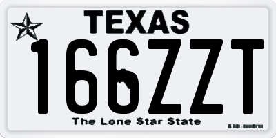 TX license plate 166ZZT