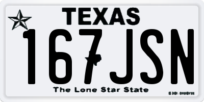 TX license plate 167JSN