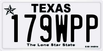 TX license plate 179WPP