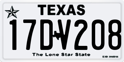 TX license plate 17DV208