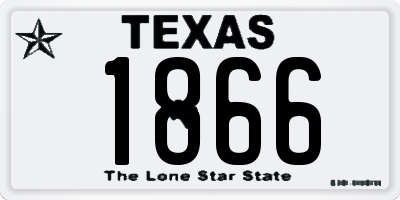 TX license plate 1866