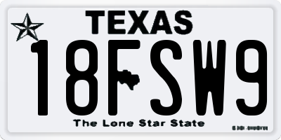 TX license plate 18FSW9