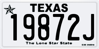 TX license plate 19872J