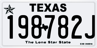 TX license plate 198782J