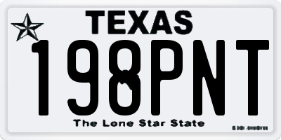 TX license plate 198PNT