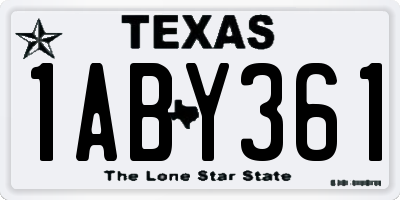 TX license plate 1ABY361