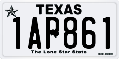 TX license plate 1AP861