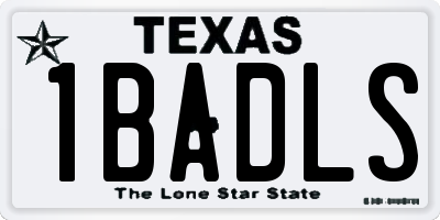 TX license plate 1BADLS