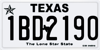 TX license plate 1BD2190