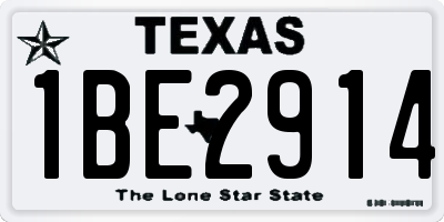 TX license plate 1BE2914