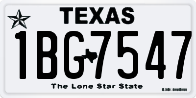 TX license plate 1BG7547