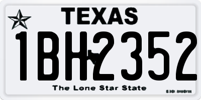 TX license plate 1BH2352