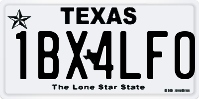 TX license plate 1BX4LFO