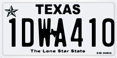 TX license plate 1DWA410