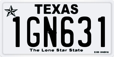 TX license plate 1GN631