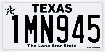 TX license plate 1MN945