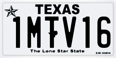 TX license plate 1MTV16