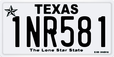 TX license plate 1NR581