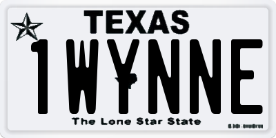 TX license plate 1WYNNE