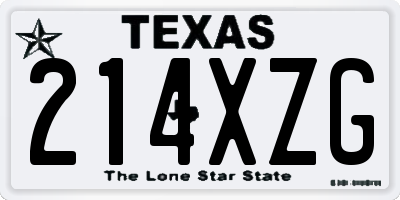 TX license plate 214XZG