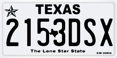 TX license plate 2153DSX