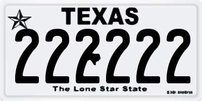 TX license plate 222222