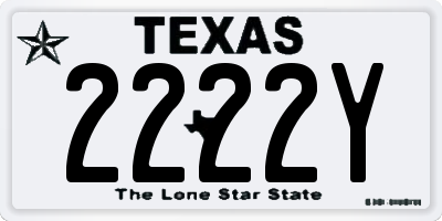 TX license plate 2222Y