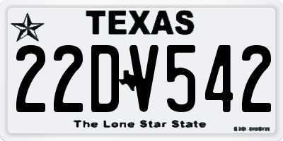 TX license plate 22DV542