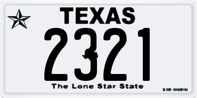 TX license plate 2321