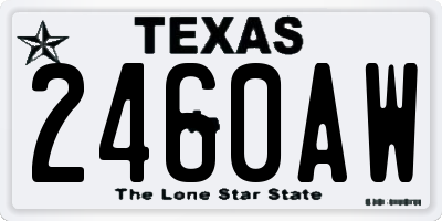 TX license plate 2460AW