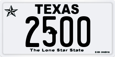 TX license plate 2500