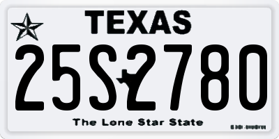 TX license plate 25S2780