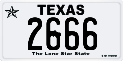 TX license plate 2666