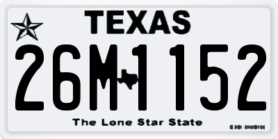 TX license plate 26M1152